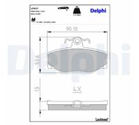 LP637 BRAKE PAD SET, DISC BRAKE DELPHI