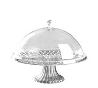 LPACXBYD Cake Stand With Lid Cake Plate With Lid Round Shape Drop Resistant Practical Protective Transparent Visible Stand For Kitchens Tray Snack(10in)
