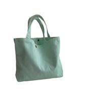 LPACXBYD Canvas Bags Solid Color Shopping Bag Foldable Bag Grocery Bags Folding Pocket Tote Shoulder Handbag For shopping and travelling(Light blue)