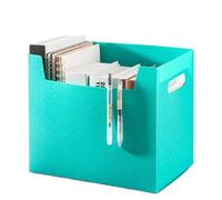 LPACXBYD Foldable Office Desk File Storage Box Books Documents School Organizer Box Folder Stationery Case Hard Case Archives Records For storage of documents(Green)