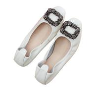 LPACXBYD Folding Flat Shoes for Women Women Ballet Flats Foldable Soft Slip On Woman Luxury Prom Ballerina Wedding Party Shoes(WHITE,7 UK)