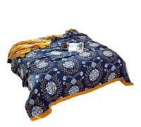 LPACXBYD Muslin Throw Blanket Summer Cotton Blankets Pastoral Style King Size Muslin Gauze Towelling Coverlet Double Bed Bedspreads On The Beds Sheet(Color3,230x250cm)