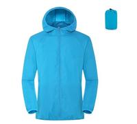 LPACXBYD Sun Protection Jacket Anti-scratch Trendy Men Women Waterproof Sun Protection Coat Anti-wrinkle Couples Jacket Hooded For Work(Sky Blue,M)