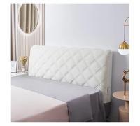 LPACXBYD Velvet Quilted Headboard Cover All-inclusive Super Soft Thicken Short Plush Quilting Bed Head Cover For protecting the head of the bed(White,W100 x H70cm)