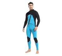 LPACXBYD Wetsuit 3.0MM Neoprene Diving Suit Men Surf Scuba Wetsuit Equipment Underwater Fishing Spearfishing(AQ-001 Sky Blue,XXL)