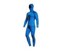 LPACXBYD Wetsuit 3.0mm Spearfishing Wetsuit Camouflage Open Cell Neoprene 2-Piece Scuba Diving Suit Hoodie Snorkeling Suits(3.0MM Blue,L)