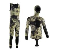LPACXBYD Wetsuit Wetsuit Men's Deep Diving Warm Cold-proof 3~5MM One-piece Free Snorkeling Camouflage Pattern(5MM coral gray,XXL)