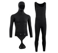 LPACXBYD Wetsuit Wetsuit Men's Deep Diving Warm Cold-proof 3~5MM One-piece Free Snorkeling Camouflage Pattern(5MM pure black,XXL)