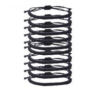 LPACXBYD Woven Rope Bracelet Red Thread Bracelets Adjustable Size for Women Men Handmade Knot Amulet Rope(1pcs,Black)