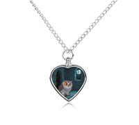 LPAGBCNU An Owl Catching Mice Pet Ashes Necklace with Filling Kits 70CM Cable Chain Memorial Cremation Urn Necklace Jewelry Souvenir Keepsake for Human Ashes Dogs Cats Sympathy Gift for Women Men