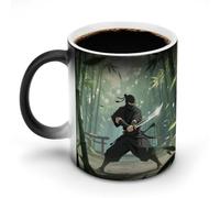 LPAGBCNU Bamboo Forest Ninja Training Magic Color Changing Coffee Mug, 11 Oz Ceramic Cup with Handle, Heat Sensitive Heat Changing Mug Temperature Changing Mugs for Office Home, Personalized Gift