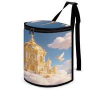 LPAGBCNU Car Bins for Back of Cars Golden Palace Kingdom Bin for Cars Car Bins for Front of Car Hanging Collapsible Garbage Bags Suitable for Various Vehicle Interiors