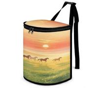 LPAGBCNU Car Bins for Back of Cars Grassland at Dawn Bin for Cars Car Bins for Front of Car Hanging Collapsible Garbage Bags Suitable for Various Vehicle Interiors