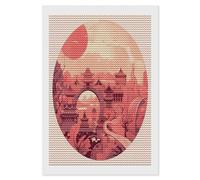 LPAGBCNU Chinese Architectural Patterns 5D Diamond Painting Kits for Adults Beginners Large Round Diamond Art Painting DIY Full Drill Diamond Dots Wall Paintings Gem Art for Gift Home Wall Decor