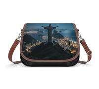 LPAGBCNU Christ of Janeiro Crossbody Bags for Women Removable Straps And Zipper Closure Leather Shoulder Bags Womens Handbags Clutch Purse