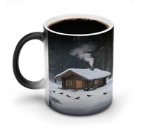 LPAGBCNU Coffee Mug 11 Oz Cabin in The Woods Color Changing Mugs, Heat Changing Coffee Mugs with Handle, Heat Sensitive Magic Mug for Women Men Funny Ceramic Cup for Tea Latte Milk Cocoa