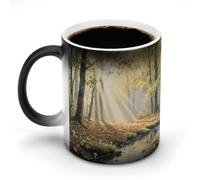LPAGBCNU Coffee Mug 11 Oz Morning in The Forest Color Changing Mugs, Heat Changing Coffee Mugs with Handle, Heat Sensitive Magic Mug for Women Men Funny Ceramic Cup for Tea Latte Milk Cocoa