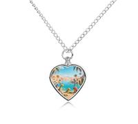 LPAGBCNU Desert Oasis Pet Ashes Necklace with Filling Kits 70CM Cable Chain Memorial Cremation Urn Necklace Jewelry Souvenir Keepsake for Human Ashes Dogs Cats Sympathy Gift for Women Men