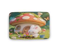 LPAGBCNU Door Mat Outdoor Indoor Welcome Mats Non Slip Floor Mat Rabbit Planting Flowers Front Doormat for Entryway Rug Front Porch Laundry Bathroom Bedroom Rug Carpet 50CMx80CM