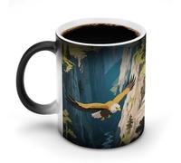 LPAGBCNU Golden Eagles in The Valley Magic Color Changing Coffee Mug, 11 Oz Ceramic Cup with Handle, Heat Sensitive Heat Changing Mug Temperature Changing Mugs for Office Home, Personalized Gift