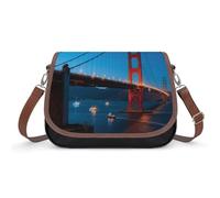 LPAGBCNU Golden Gate Bridge Crossbody Bags for Women Removable Straps And Zipper Closure Leather Shoulder Bags Womens Handbags Clutch Purse