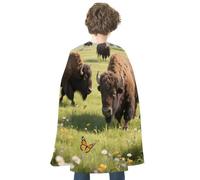 LPAGBCNU Halloween Bison Roaming The Grasslands Cloak Reversible Cape Costume for Masquerade Halloween Cosplay Birthday Party Decoration