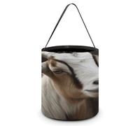 LPAGBCNU Halloween Candy Bucket Depict A Animals Goat Trick Or Treat Bags Halloween Candy Tote Bag with Handles Reusable Candy Baskets for Halloweens Party Supplies Favors Gift Bags