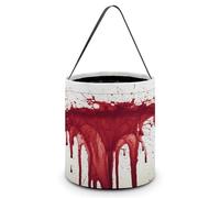 LPAGBCNU Halloween Candy Bucket Depict A Blood Splash Trick Or Treat Bags Halloween Candy Tote Bag with Handles Reusable Candy Baskets for Halloweens Party Supplies Favors Gift Bags