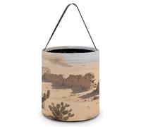 LPAGBCNU Halloween Candy Bucket Depict A Desert Ruins Trick Or Treat Bags Halloween Candy Tote Bag with Handles Reusable Candy Baskets for Halloweens Party Supplies Favors Gift Bags