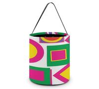 LPAGBCNU Halloween Candy Bucket Depict A Geometry Trick Or Treat Bags Halloween Candy Tote Bag with Handles Reusable Candy Baskets for Halloweens Party Supplies Favors Gift Bags