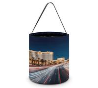LPAGBCNU Halloween Candy Bucket Depict A Las Vegas Night Trick Or Treat Bags Halloween Candy Tote Bag with Handles Reusable Candy Baskets for Halloweens Party Supplies Favors Gift Bags