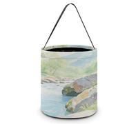 LPAGBCNU Halloween Candy Bucket Depict A Strange Rocks in The Creek Trick Or Treat Bags Halloween Candy Tote Bag with Handles Reusable Candy Baskets for Halloweens Party Supplies Favors Gift Bags