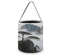 LPAGBCNU Halloween Candy Bucket Depict A Sunset in The Desert Trick Or Treat Bags Halloween Candy Tote Bag with Handles Reusable Candy Baskets for Halloweens Party Supplies Favors Gift Bags