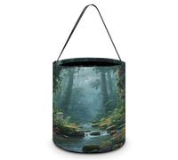 LPAGBCNU Halloween Candy Bucket Depict A Tropical Rain Forests Trick Or Treat Bags Halloween Candy Tote Bag with Handles Reusable Candy Baskets for Halloweens Party Supplies Favors Gift Bags