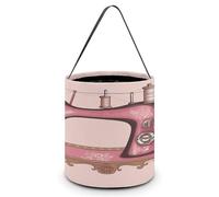 LPAGBCNU Halloween Candy Bucket Depict A Vintage Pink Sewing Machine Trick Or Treat Bags Halloween Candy Tote Bag with Handles Reusable Candy Baskets for Halloweens Party Supplies Favors Gift Bags