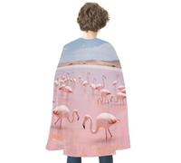 LPAGBCNU Halloween Flamingos of Pink Salt Lake Cloak Reversible Cape Costume for Masquerade Halloween Cosplay Birthday Party Decoration