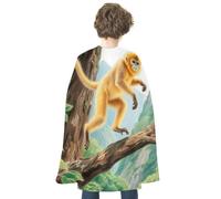 LPAGBCNU Halloween Jumping Golden Monkey Cloak Reversible Cape Costume for Masquerade Halloween Cosplay Birthday Party Decoration
