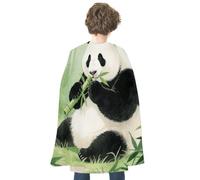 LPAGBCNU Halloween Panda Eating Bamboo in The Bamboo Forest Cloak Reversible Cape Costume for Masquerade Halloween Cosplay Birthday Party Decoration