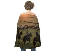 LPAGBCNU Halloween Sunset at The Cowboy Ranch Cloak Reversible Cape Costume for Masquerade Halloween Cosplay Birthday Party Decoration