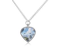 LPAGBCNU Island in The Sky Pet Ashes Necklace with Filling Kits 70CM Cable Chain Memorial Cremation Urn Necklace Jewelry Souvenir Keepsake for Human Ashes Dogs Cats Sympathy Gift for Women Men