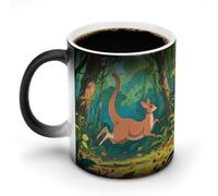 LPAGBCNU Kangaroos in The Jungle Magic Color Changing Coffee Mug, 11 Oz Ceramic Cup with Handle, Heat Sensitive Heat Changing Mug Temperature Changing Mugs for Office Home, Personalized Gift