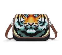 LPAGBCNU Little Fat Tiger Head Crossbody Bags for Women Removable Straps And Zipper Closure Leather Shoulder Bags Womens Handbags Clutch Purse