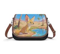 LPAGBCNU Oasis Fennec Fox Crossbody Bags for Women Removable Straps And Zipper Closure Leather Shoulder Bags Womens Handbags Clutch Purse