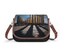 LPAGBCNU Parthenon Crossbody Bags for Women Removable Straps And Zipper Closure Leather Shoulder Bags Womens Handbags Clutch Purse