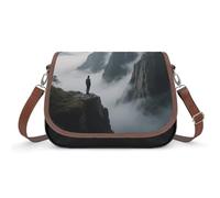 LPAGBCNU People Looking Out from The Cliff Crossbody Bags for Women Removable Straps And Zipper Closure Leather Shoulder Bags Womens Handbags Clutch Purse