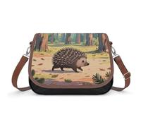 LPAGBCNU Porcupines in The Coniferous Forests Crossbody Bags for Women Removable Straps And Zipper Closure Leather Shoulder Bags Womens Handbags Clutch Purse