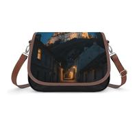 LPAGBCNU Prague Castle Crossbody Bags for Women Removable Straps And Zipper Closure Leather Shoulder Bags Womens Handbags Clutch Purse