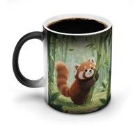 LPAGBCNU Red Pandas in The Bamboo Forest Magic Color Changing Coffee Mug, 11 Oz Ceramic Cup with Handle, Heat Sensitive Heat Changing Mug Temperature Changing Mugs for Office Home, Personalized Gift