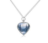 LPAGBCNU Snow Scene Pet Ashes Necklace with Filling Kits 70CM Cable Chain Memorial Cremation Urn Necklace Jewelry Souvenir Keepsake for Human Ashes Dogs Cats Sympathy Gift for Women Men