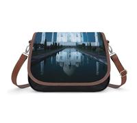 LPAGBCNU Taj Mahal Crossbody Bags for Women Removable Straps And Zipper Closure Leather Shoulder Bags Womens Handbags Clutch Purse